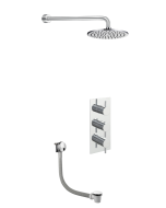 Just Taps Round Thermostat with Extractable Hand Shower and Bath Filler