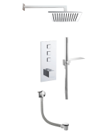 Just Taps Athena 3 Outlet Touch Thermostat with Overhead, Hand Shower & Bath Filler
