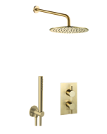 Just Taps Vos Shower Combination 2 Outlet Brushed Brass