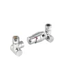 Tissino Hugo Dual Fuel Valves - Wall Plumbing Connection with Thermostatic Head -Chrome
