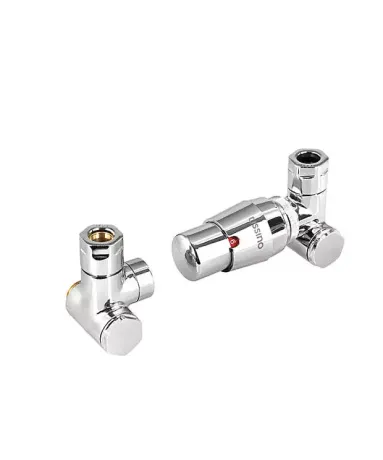 Tissino Hugo Dual Fuel Valves - Wall Plumbing Connection with Thermostatic Head -Chrome