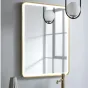 Just Taps HIX Rectangular LED Illuminated Bathroom Mirror 800mm H x 600mm W  With Light Brushed Brass