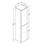 Just Taps Double Door Side Cabinet 350mm-White
