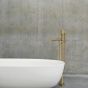 Crosswater MPRO Industrial Bath Shower Mixer Unlacquered Brushed Brass