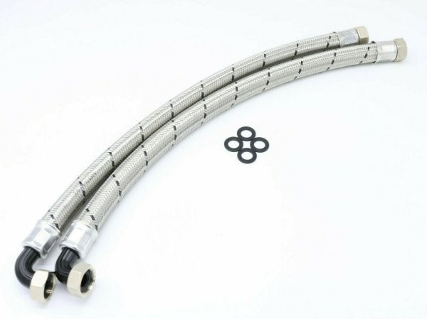 Monarch Steel Braided 22mm 3/4in High Flow Max Flo Installation Hoses for Water Softeners on Hi-flo Systems