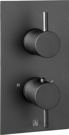 Just Taps VOS Matt Black With Thermostatic Concealed 1 Outlet Shower Valve