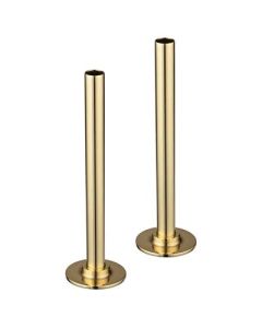 Just Taps Brushed Brass Set of Pipe and Flanges for Radiators Valves 