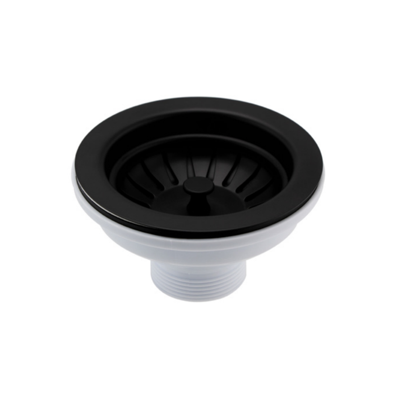 Just Taps Matt Black Basket Strainer Kitchen Sink Waste 90mm