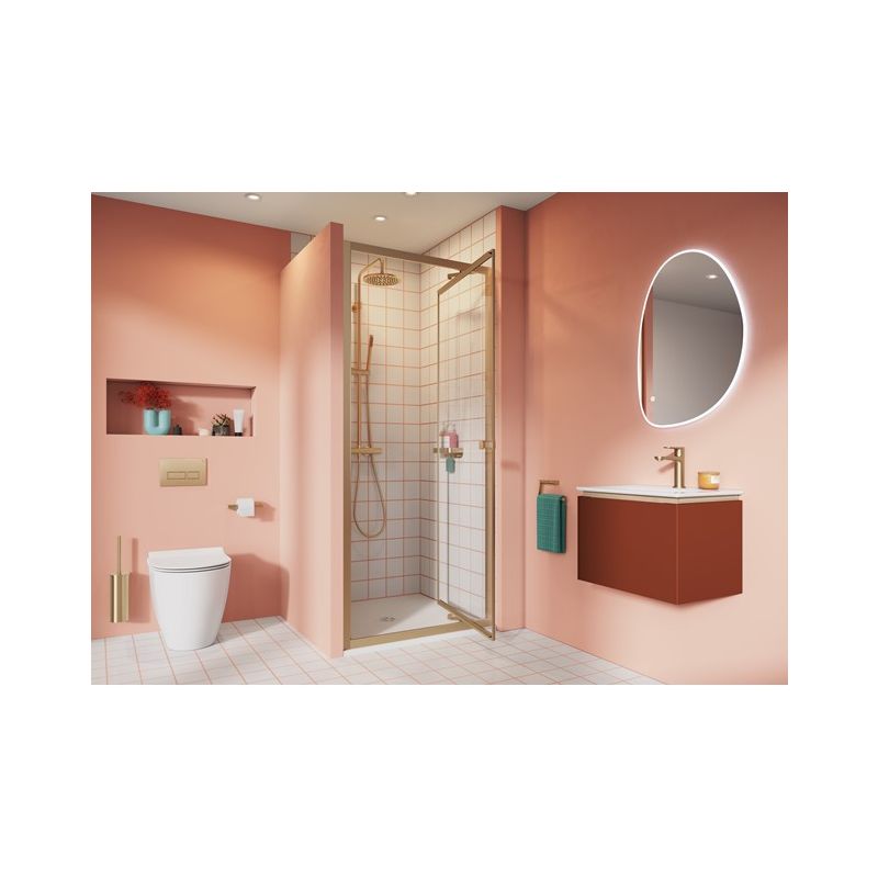 Crosswater Clear 6 Infold Door Shower Enclosures Brushed Brass 900mm