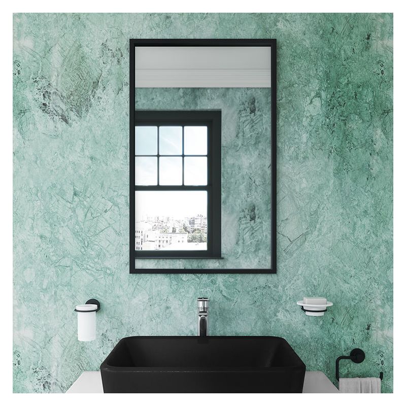 Bathroom Origins Docklands 500mm Matt Black Rectangular Mirror