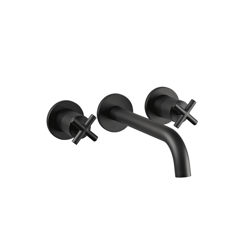 Just Taps Solex Matt Black Wall Mounted Basin Mixer