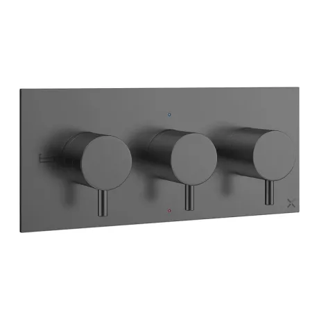 Crosswater MPRO Slate 3 Outlet 3 Handle Concealed Thermostatic Valve Slate