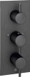 Just Taps VOS Matt Black With  Thermostatic Concealed 3 Outlet Shower Valve, Verticle
