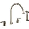 Abode Brompton Chrome 3 Part Kitchen Tap & Pull Out Rinser Pewter