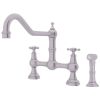 Perrin And Rowe Provence Kitchen Sink Mixer Tap And Rinse Crosstop Handles Pewter