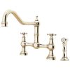 Perrin And Rowe Provence Kitchen Sink Mixer Tap And Rinse Crosstop Handles Gold