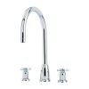 Perrin & Rowe Callisto Kitchen Sink Mixer Tap With C-Spout Crosstop Handle - Chrome