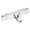 Just Taps Square deck mounted thermostatic bath shower mixer without kit-Chrome