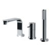 Just Taps Travina Single Lever 3-Hole Mixer Deck Mounted With Spout, Extractable Hand Shower And Diverter