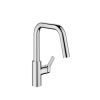 KWC Luna-E single lever monobloc with ‘U’ spout and pull-out spray with SPRAYCLEAN