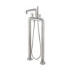 Crosswater UNION Free Standing Bath Filler & Shower Kit Levers Brushed Nickel