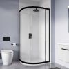 Crosswater Shower Enclosures Clear 6 Matt Black Offset Quadrant Single Door 1000 x 800mm