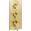 Just Taps VOS Brushed brass Thermostatic Concealed 2 Outlet Shower Valve, Verticle