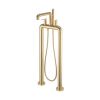 Crosswater UNION Free Standing Bath Filler & Shower Kit Levers Brushed Brass