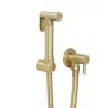Just Taps Vos Single Lever Wall Mounted Douche Set with Angle Valve - Brushed Brass