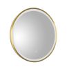 Just Taps VOS Round LED Illuminated Mirror With Light Brushed Brass 600mm