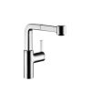 KWC Ava single lever monobloc with pull-out spray with JETCLEAN - Stainless Steel