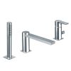 Just Taps Italia 150 3 Hole Single Lever Bath Shower Mixer With Pull Out Hand Shower