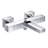 Just Taps Athena square deck mounted thermostatic bath shower mixer Tap - Chrome
