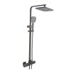 Just Taps HIX Thermostatic bar valve with 2 outlets, adjustable riser and multifunction shower handle Brushed Black