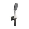 Just Taps HIX Square Water Outlet with Holder, Hose and Hand Shower Brushed Black