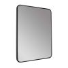 Just Taps HIX Rectangular Bathroom Mirror 800mm H x 600mm W-Matt Black Without Light