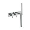 Just Taps Fonti thermostatic concealed 2 outlet shower valve with an attached handle, MP 0.5 Designer Handle