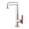 Crosswater UNION Tall Basin Mixer Chrome Red Lever
