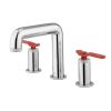 Crosswater UNION Three Hole Deck Mounted Basin Set Chrome Red Levers