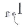Just Taps Ovaline 3 Hole Bath Set With Extractable Handset And Exofil