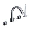 Just Taps Ovaline 4 Hole Bath And Shower Mixer With Diverter And Extractable Handset