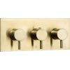 Just Taps VOS Brushed Brass  Thermostatic Concealed 3 Outlet Shower Valve, Horizontal