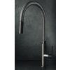 Gessi Mesh single lever monobloc with pull-out woven metal swivel spout brushed nickel