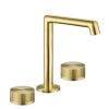 Just Taps 3 hole deck mounted basin mixer Brushed Brass