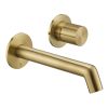 Just Taps Wall mounted basin mixer without lever Brushed Brass