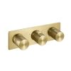 Just Taps Thermostatic concealed 3 outlet shower valve Brushed Brass