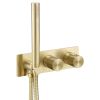Just Taps Thermostatic concealed 2 outlet shower valve with attached handset Brushed Brass