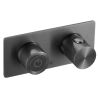 Just Taps Thermostatic concealed push button 2 outlet shower valve Brushed Black
