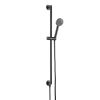 Just Taps Slide Rail with Round Shower Handle and Hose Brushed Black