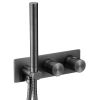 Just Taps Thermostatic concealed 2 outlet shower valve with attached handset Brushed Black